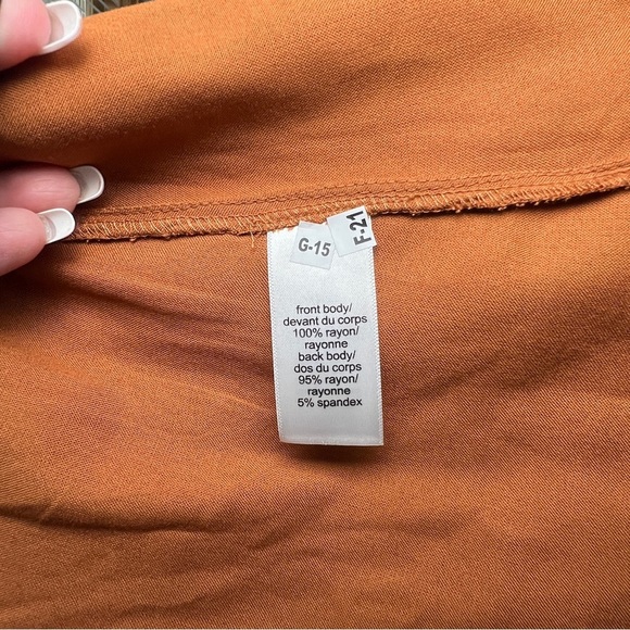 Maruices Ruffle Trim Peplum Top - Rust (Size 3X) - Picture 7 of 8